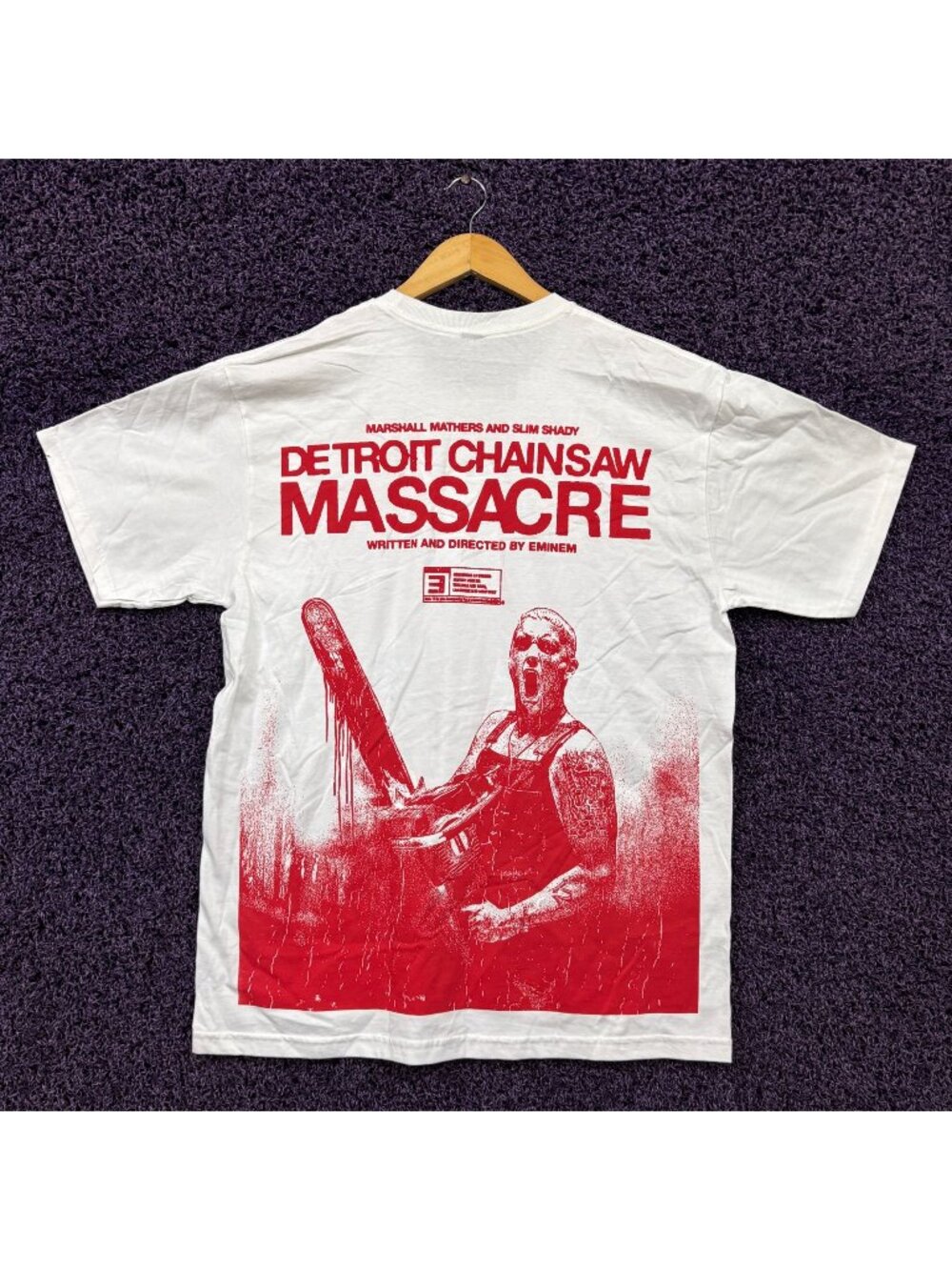 Eminem Detroit Chainsaw Massacre Poster Hip Hop T-Shirt L